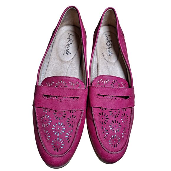 Lifestride Women's  8.5M Madison Penny Loafer Pink Slip-On Faux Leather - Picture 3 of 7